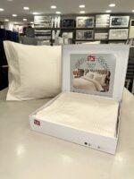 Двоспальний King Size комплект TAC Premium Basic Cream Сатин-Stripe - Зображення 3