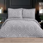 Покривало жакардове з наволочками KC Home Meyra 260x260 см Gri
