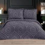 Покривало жакардове з наволочками KC Home Meyra 260x260 см Antrasit