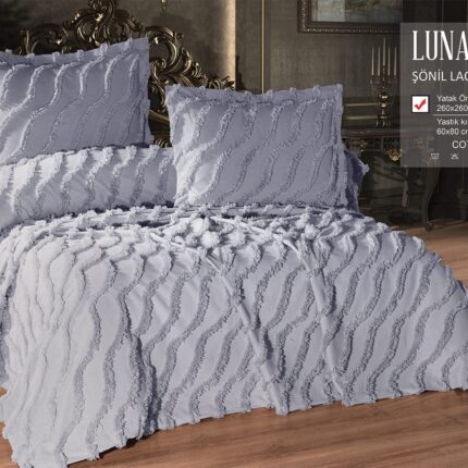 Покривало жакардове з наволочками KC Home Luna 260x260 см Gri