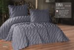Покривало жакардове з наволочками KC Home Luna 260x260 см K.Gri
