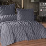 Покривало жакардове з наволочками KC Home Luna 260x260 см K.Gri
