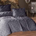 Покривало жакардове з наволочками KC Home Bonita 260x260 см Antrasit