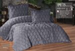 Покривало жакардове з наволочками KC Home Ametis 260x260 см K.Gri