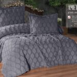 Покривало жакардове з наволочками KC Home Ametis 260x260 см K.Gri
