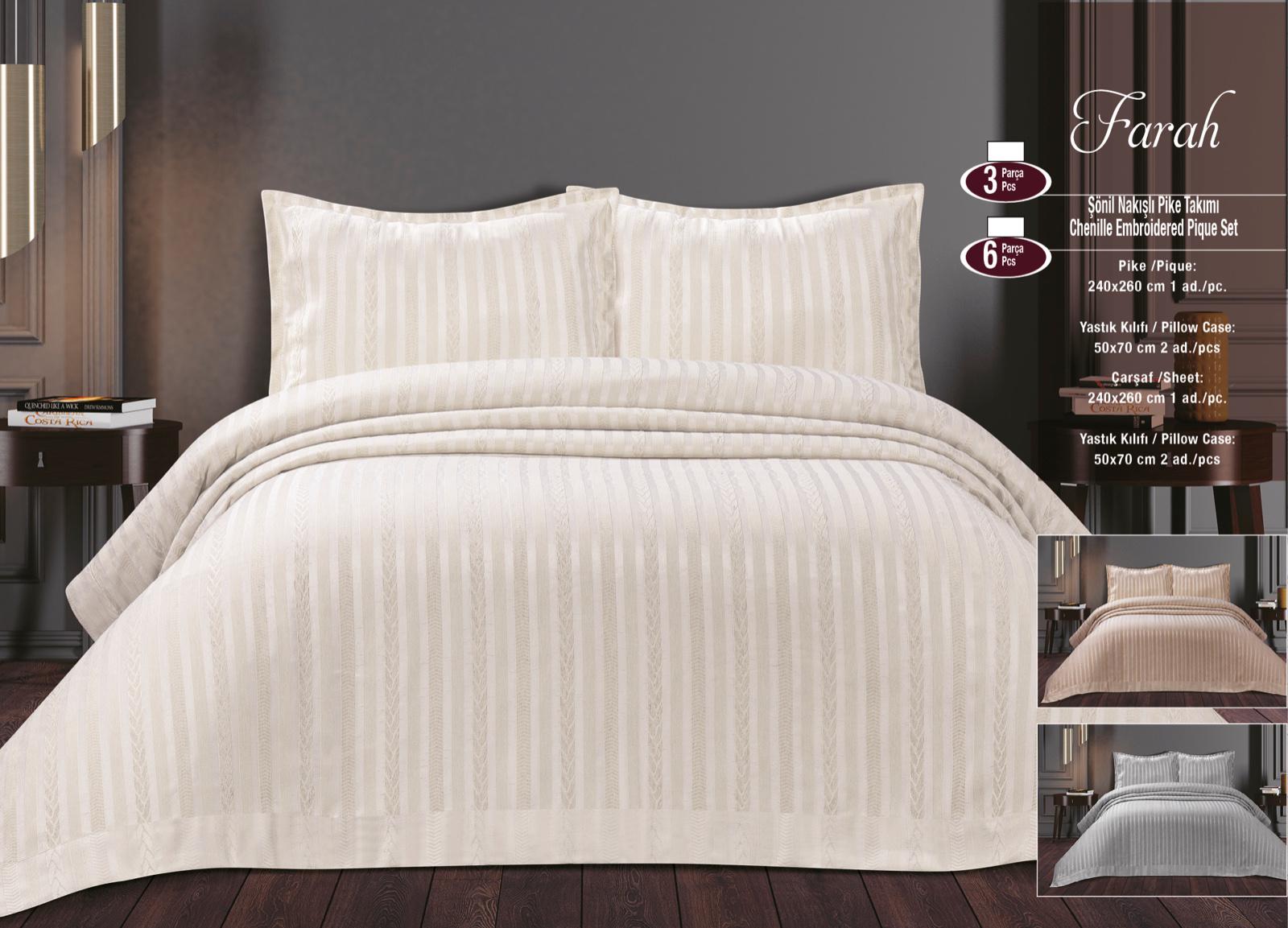 Купити Жакардове покривало з наволочками Maison Royale Farah 240x260 см кремове Жакардове покривало з наволочками Maison Royale Farah 240x260 см кремове