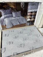 Покривало жакардове з наволочками KC Home Bonita 260x260 см Gri - Зображення 2