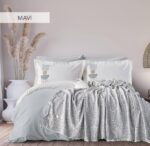 Постільна білизна з мусліновим пледом Istanbul Babil Mavi Євро купити