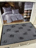 Покривало жакардове з наволочками KC Home Bonita 260x260 см Antrasit - Зображення 2