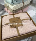 Вафельне покривало піке NILhome 200x220 см пудрове — изображение 2