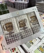 Набір кухонних вафельних рушників Nilteks Gualita Coffee 35x50 см 3шт - Зображення 2
