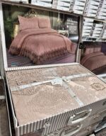 Покривало жакардове з наволочками KC Home Alara Aden 260x260 см Capucino — изображение 8