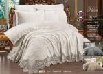 Жакардове покривало з наволочками Maison Royale Helin 240x260 см кремове