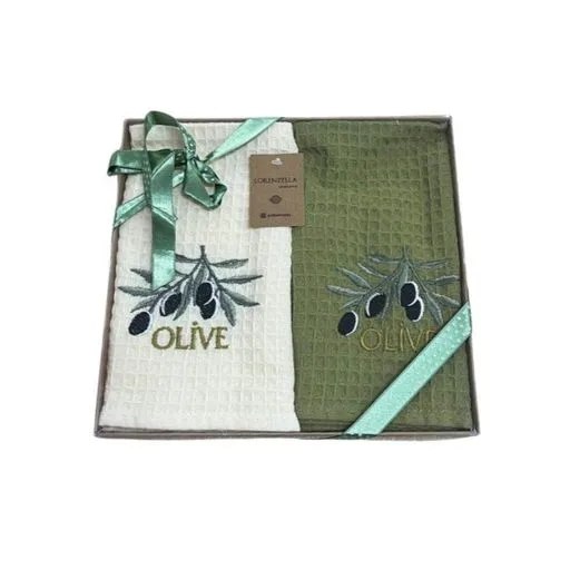 Вафельні кухонні рушники Lorenzella Olive 40x60 см 2шт купити. Вафельні кухонні рушники Lorenzella Olive 40x60 см 2шт купити.
