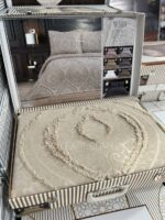 Покривало жакардове з наволочками KC Home Meyra 260x260 см Capucino - Зображення 2