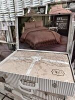 Покривало жакардове з наволочками KC Home Alara Aden 260x260 см Capucino — изображение 7