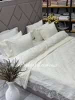 Жакардове покривало з наволочками Maison Royale Charlotte 240x260 см кремове - Зображення 3