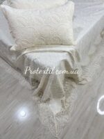 Жакардове покривало з наволочками Maison Royale Nigar 240x260 см кремове — изображение 6