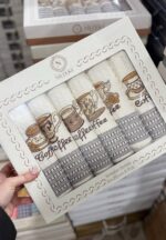 Набір кухонних вафельних рушників Nilteks Coffee 50х70 см 6шт - Зображення 6