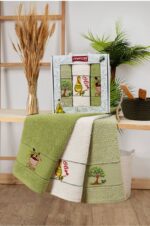 Махрові кухонні рушники Mercan Olive 40x60 см 3шт купити.