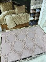 Покривало жакардове з наволочками KC Home Ametis 260x260 см Pudra - Зображення 2