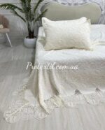 Жакардове покривало з наволочками Maison Royale Nigar 240x260 см кремове — изображение 4