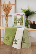 Махрові кухонні рушники Mercan Olive 40x60 см 3шт — изображение 2
