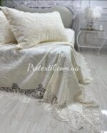 Жакардове покривало з наволочками Maison Royale Nigar 240x260 см кремове — изображение 5
