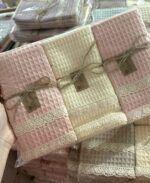 Вафельні кухонні рушники з мережевом Lorenzella Pink 40x60 см 6шт - Зображення 3