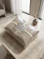 Літнє вафельне покривало піке NILhome Perla heart 220x240 см бежевий — изображение 2