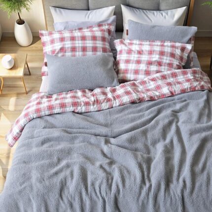 Купити Комплект теплої постільної білизни євро SHERWOOD Cozy Istanbul Buz Mavisi