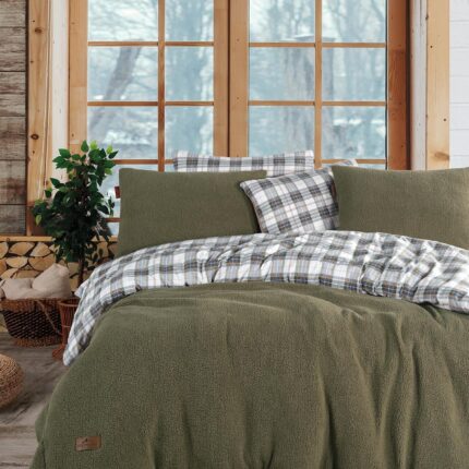 Купити Комплект теплої постільної білизни євро SHERWOOD Cozy Istanbul Yesil