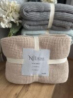 Вафельне плед покривало Nilhome 160x190 см Kahve - Зображення 3