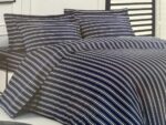 Комплект постільної білизни сатин Maison D'or Antik Nil Linens Navy євро — изображение 4