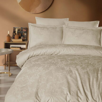 Комплект постільної білизни Saheser Delux Jacquard 300 TC Celesta Bej Євро купити