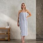Рушник пляжний пештемаль Favorite 100х180 см Gri купити.