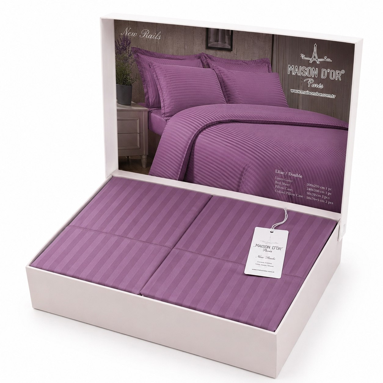 Сімейний комплект постільної білизни Maison D'or New Rails Lilac Сімейний комплект постільної білизни Maison D'or New Rails Lilac купити