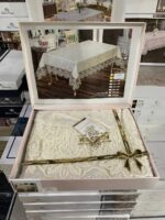 Жакардова скатертина на овальний стіл Haspen Simay 160x220 см — изображение 2