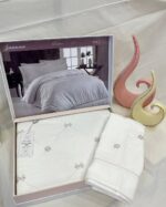 Комплект постільної білизни люкс сатин Maison D'or Juanna Ecru Rose Євро — изображение 3