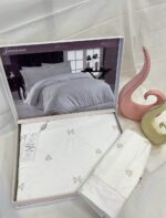 Комплект постільної білизни люкс сатин Maison D'or Juanna Ecru Salmon Євро — изображение 3
