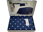 Комплект постільної білизни сатин Maison D'or Stars Navy євро - Зображення 2