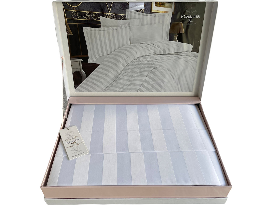 Комплект постільної білизни сатин бамбук Maison D'or Fous Linens White євро Комплект постільної білизни сатин бамбук Maison D'or Fous Linens White євро купити