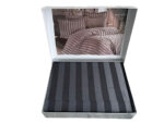 Комплект постільної білизни сатин бамбук Maison D'or Fous Linens Grey-Black євро купити