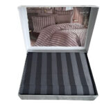 Комплект постільної білизни сатин бамбук Maison D'or Fous Linens Grey-Black євро купити