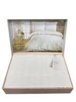 Постільна білизна сатин-жакард Maison D'or Mirabella Dantela Cream Євро Купити
