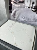 Комплект постільної білизни люкс сатин Maison D'or Juanna Ecru Salmon Євро — изображение 5