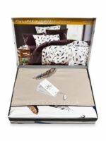 Комплект постільної білизни сатин Maison D'or Pulume Volante Beige Сімейний купити