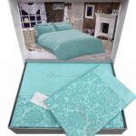 Комплект постільної білизни сатин люкс Maison D'or Rose Marine Ice Blue Сімейний Купити
