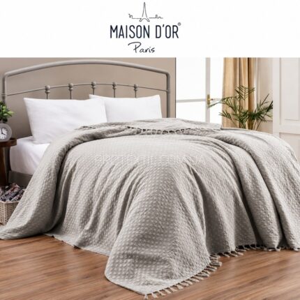 Бавовняне плед покривало Maison D'or My Favorite Gri 120x240 см 220x240 см Купити