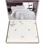 Комплект постільної білизни люкс сатин Maison D'or Juanna Ecru-Dark Lilac Євро Купити